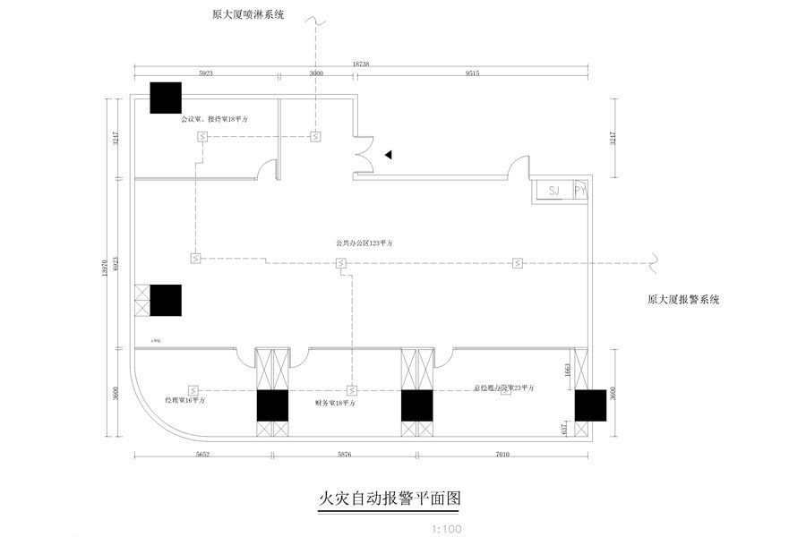 火災(zāi)自動報警平面圖