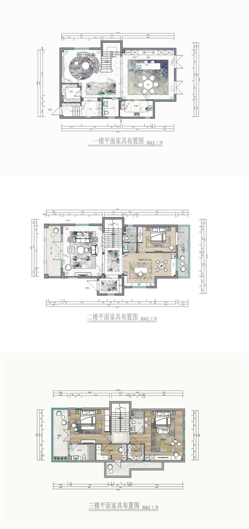 深圳鹽田區意式輕奢新房設計裝修工程案例平面布置圖