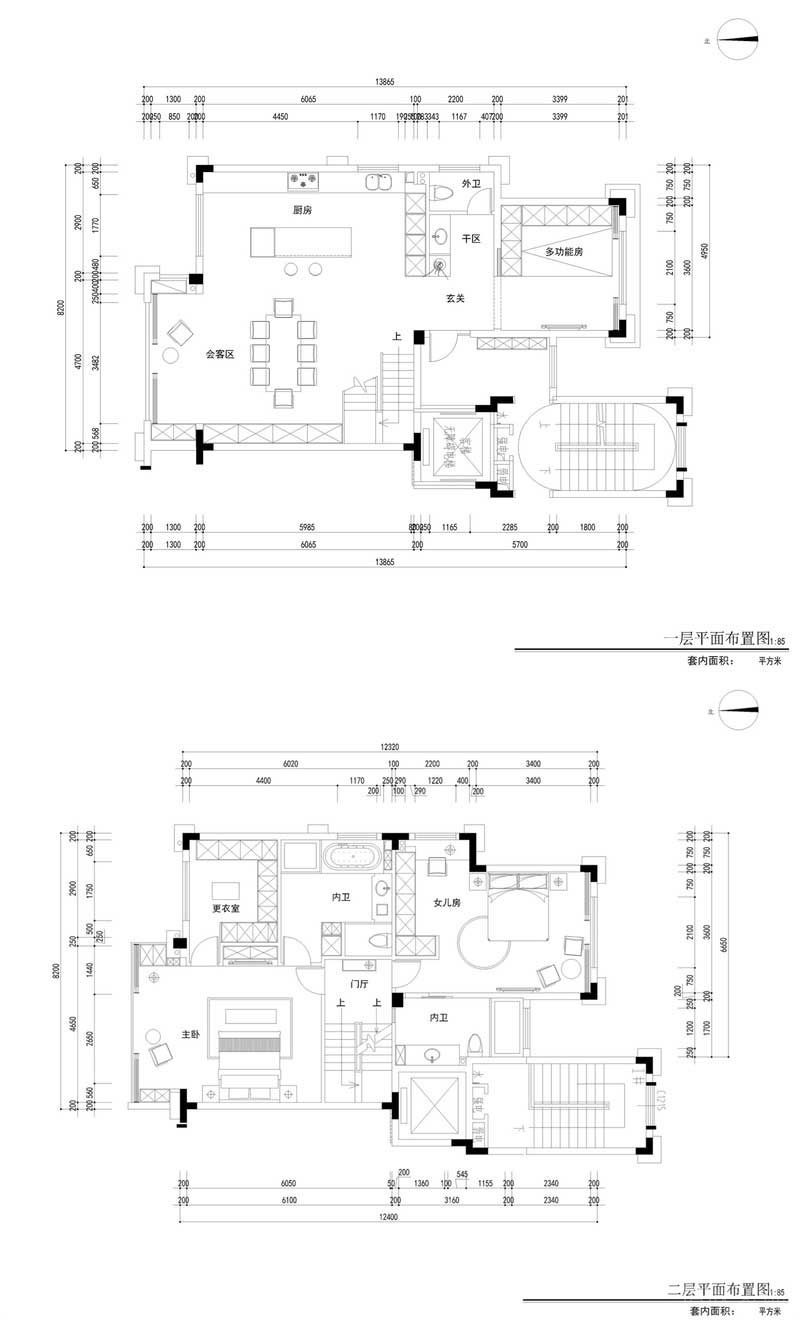 深圳龍崗平湖現代風格新房裝修設計效果圖平面布置圖