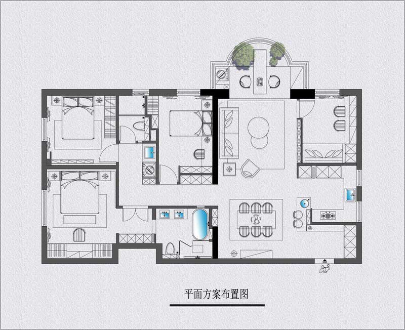 南山區現代北歐風格家居住宅裝修平面布置