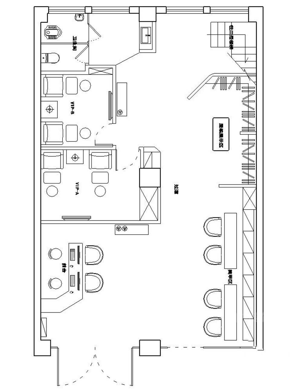 極簡風格美甲店平面布置圖