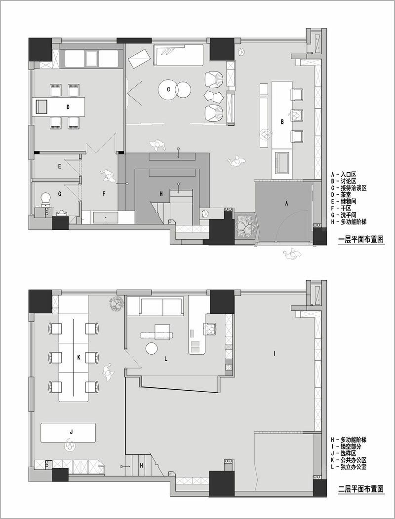 200平方復式樓辦公室裝修平面圖