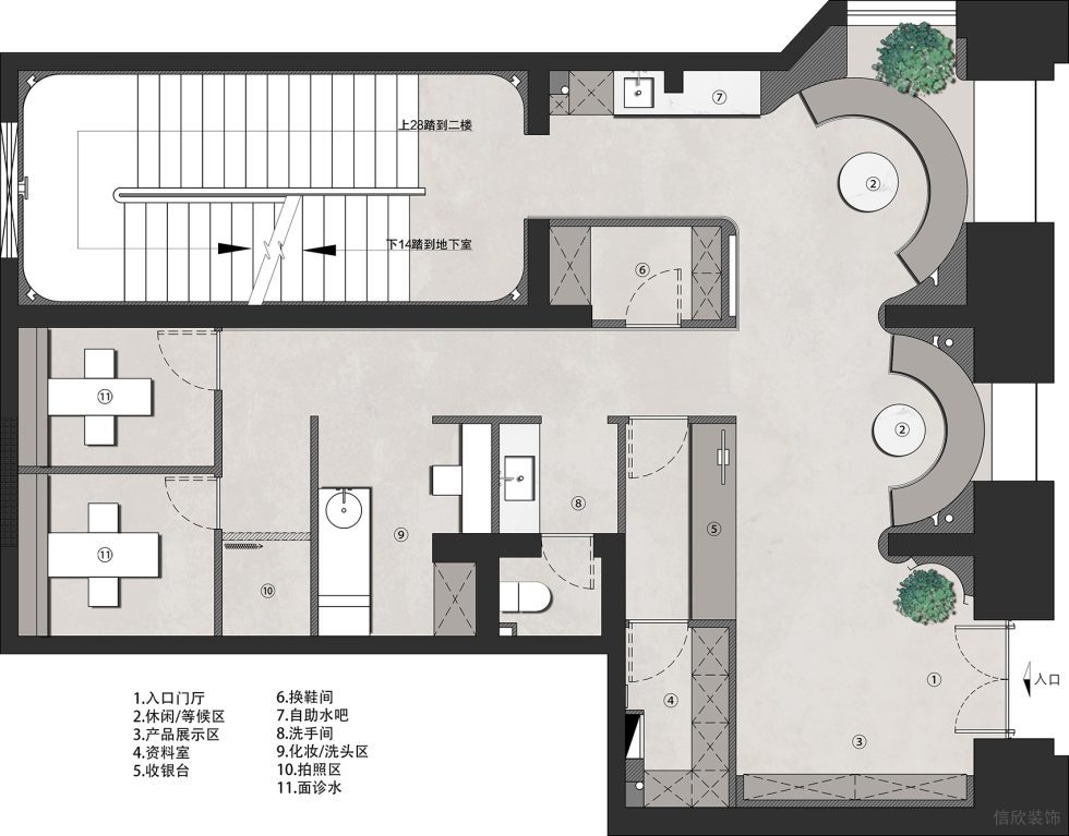 深圳市福田區(qū)車公廟現(xiàn)代風(fēng)abear Beauty愛小熊醫(yī)療美容裝修設(shè)計效果圖-平面圖