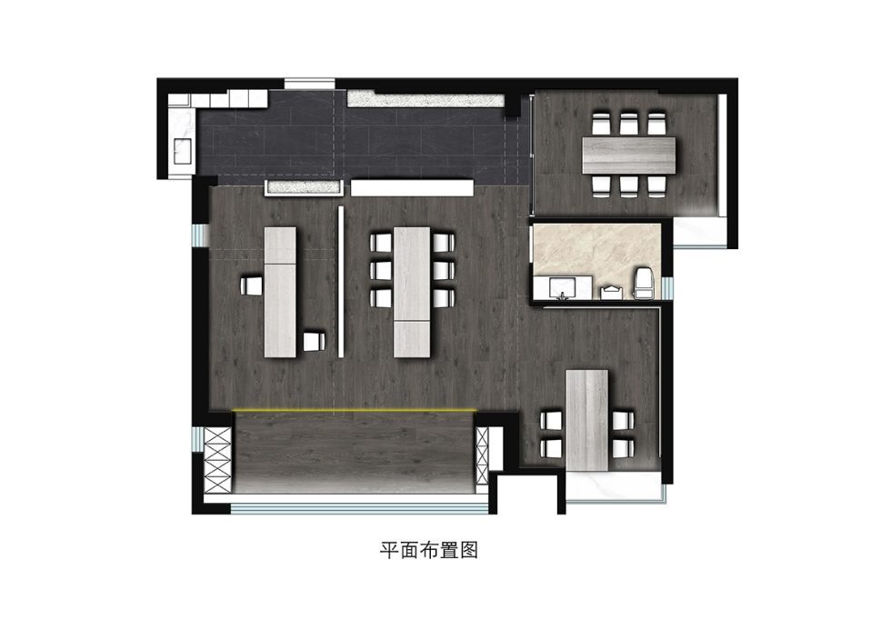 怡化金融科技大廈簡約風辦公室裝修設(shè)計方案 平面布置圖