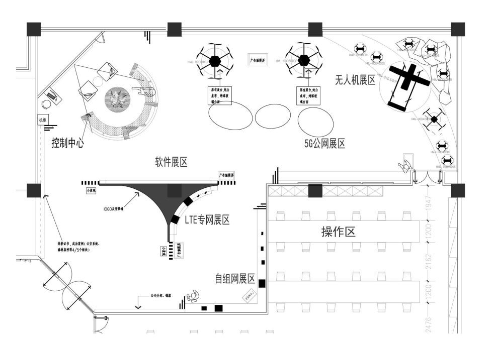 慧明捷科技展廳裝修平面圖