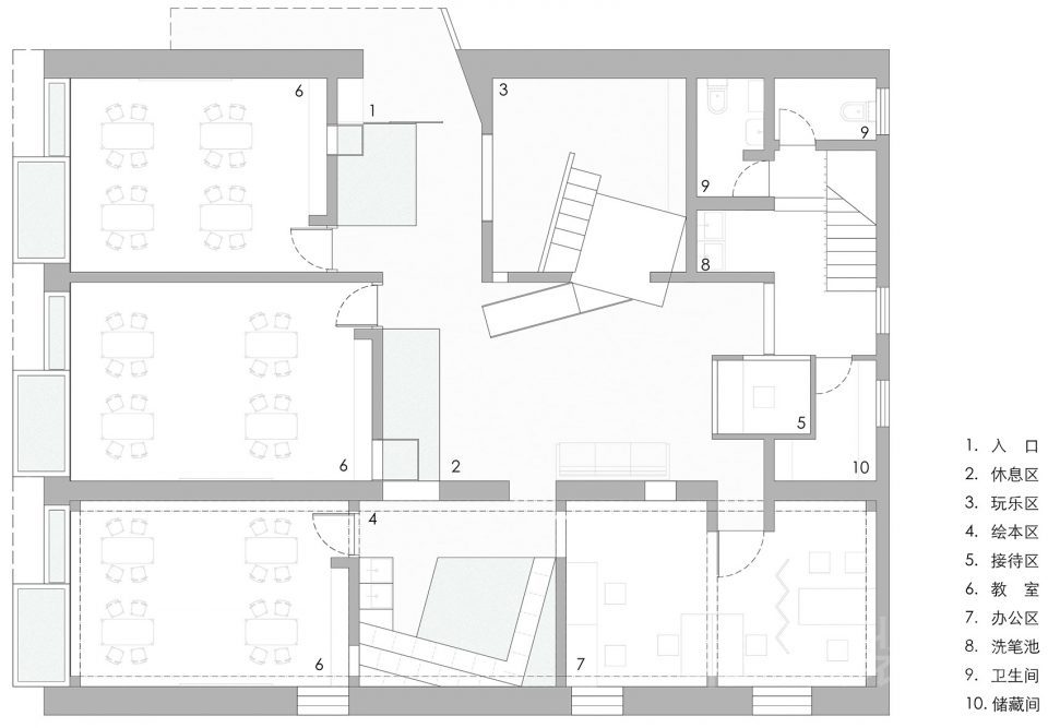 深圳福田區華強北少兒教育培訓機構裝修平面圖